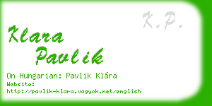 klara pavlik business card